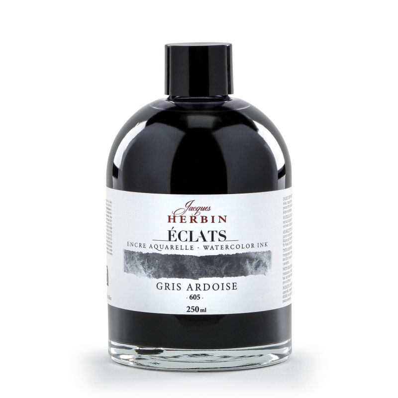 JACQUES HERBIN Eclats Watercolour Ink 250ml Slate Grey