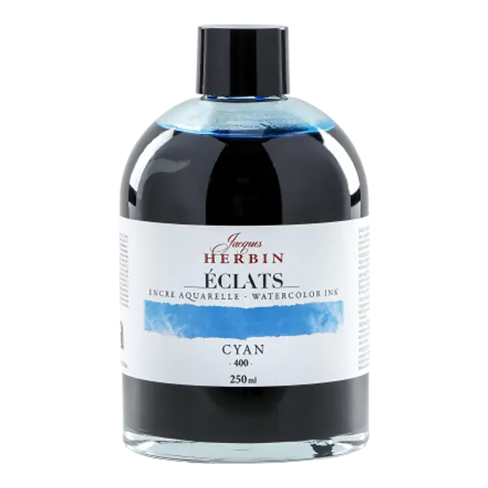 JACQUES HERBIN Eclats Watercolour Ink 250ml Cyan