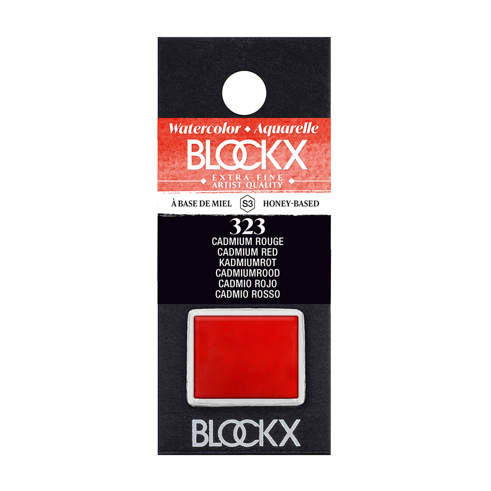 BLOCKX Artists' Watercolour Half Pan 1.5ml Cadmium Red