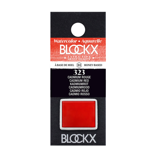 BLOCKX Artists' Watercolour Half Pan 1.5ml Cadmium Red