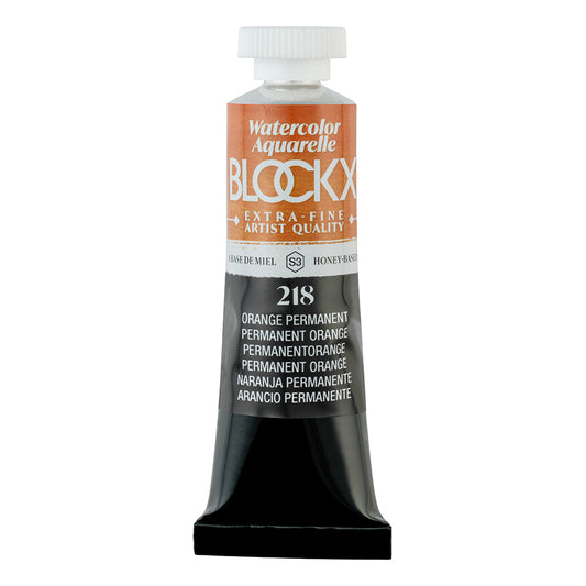 BLOCKX Artists' Watercolour Tube 15ml Permanent Orange