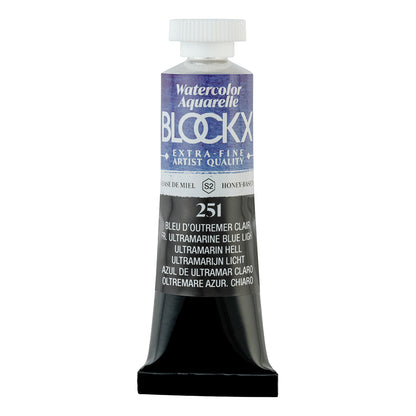 BLOCKX Artists' Watercolour Tube 15ml French Ultramarine Blue Light