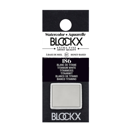 BLOCKX Artists' Watercolour Half Pan 1.5ml Titanium White