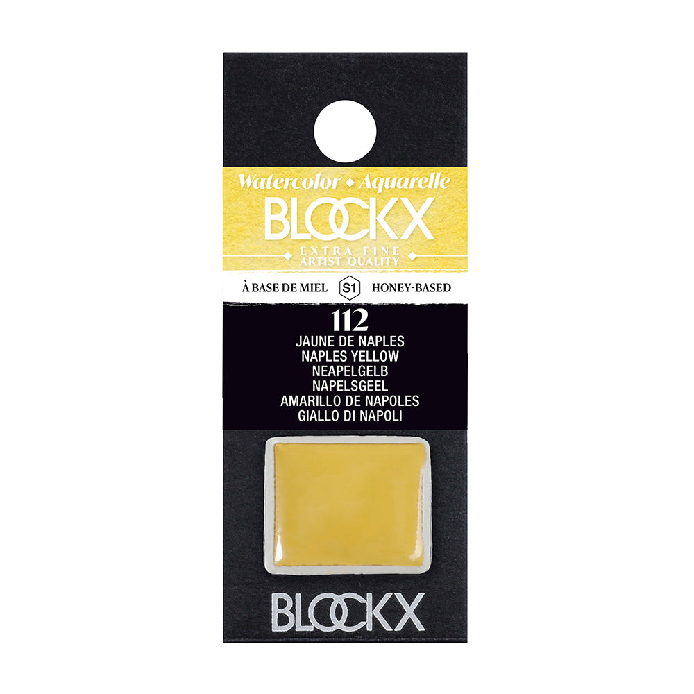 BLOCKX Artists' Watercolour Half Pan 1.5ml Naples Yellow