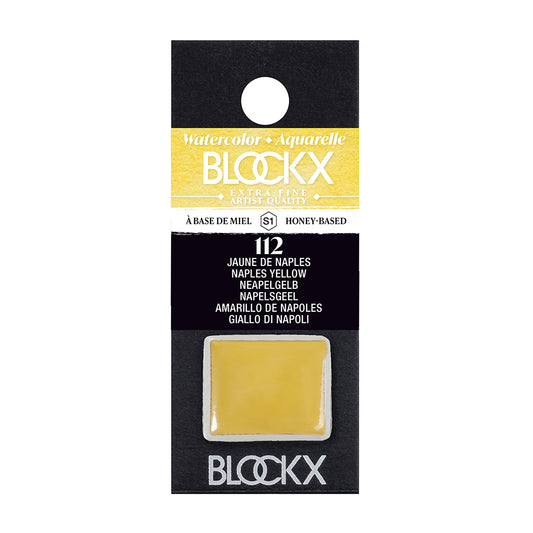 BLOCKX Artists' Watercolour Half Pan 1.5ml Naples Yellow