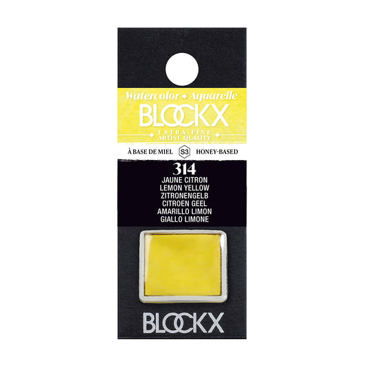 BLOCKX Artists' Watercolour Half Pan 1.5ml Lemon Yellow