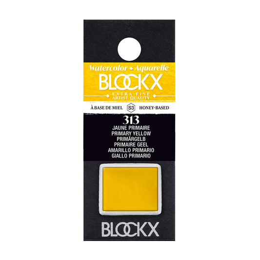 BLOCKX Artists' Watercolour Half Pan 1.5ml Primary Yellow