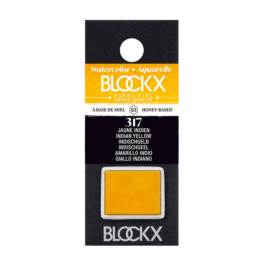 BLOCKX Artists' Watercolour Half Pan 1.5ml Indian Yellow