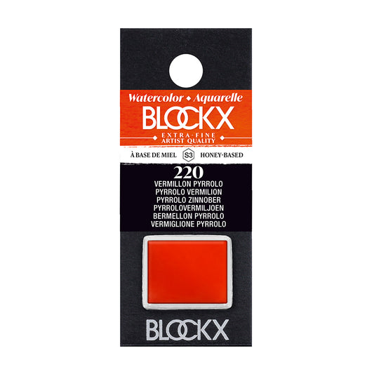 BLOCKX Artists' Watercolour Half Pan 1.5ml Pyrrolo Vermilion