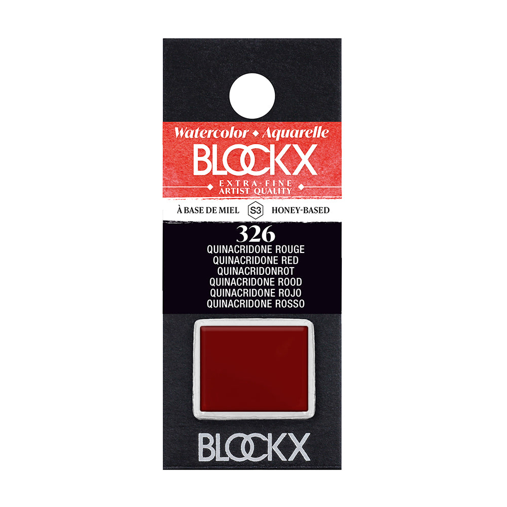 BLOCKX Artists' Watercolour Half Pan 1.5ml Quinacridone Red