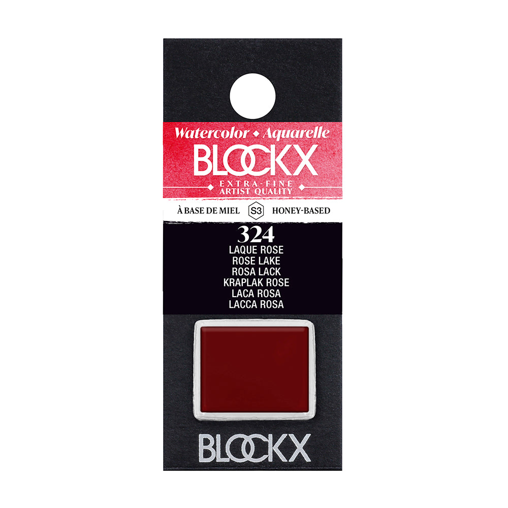 BLOCKX Artists' Watercolour Half Pan 1.5ml Rose Lake