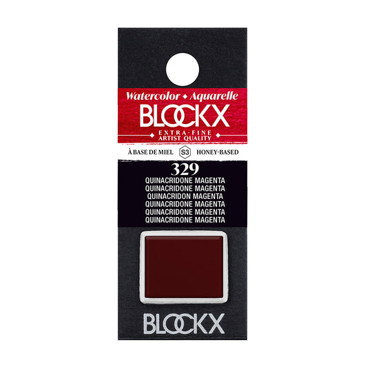 BLOCKX Artists' Watercolour Half Pan 1.5ml Quinacridone Magenta