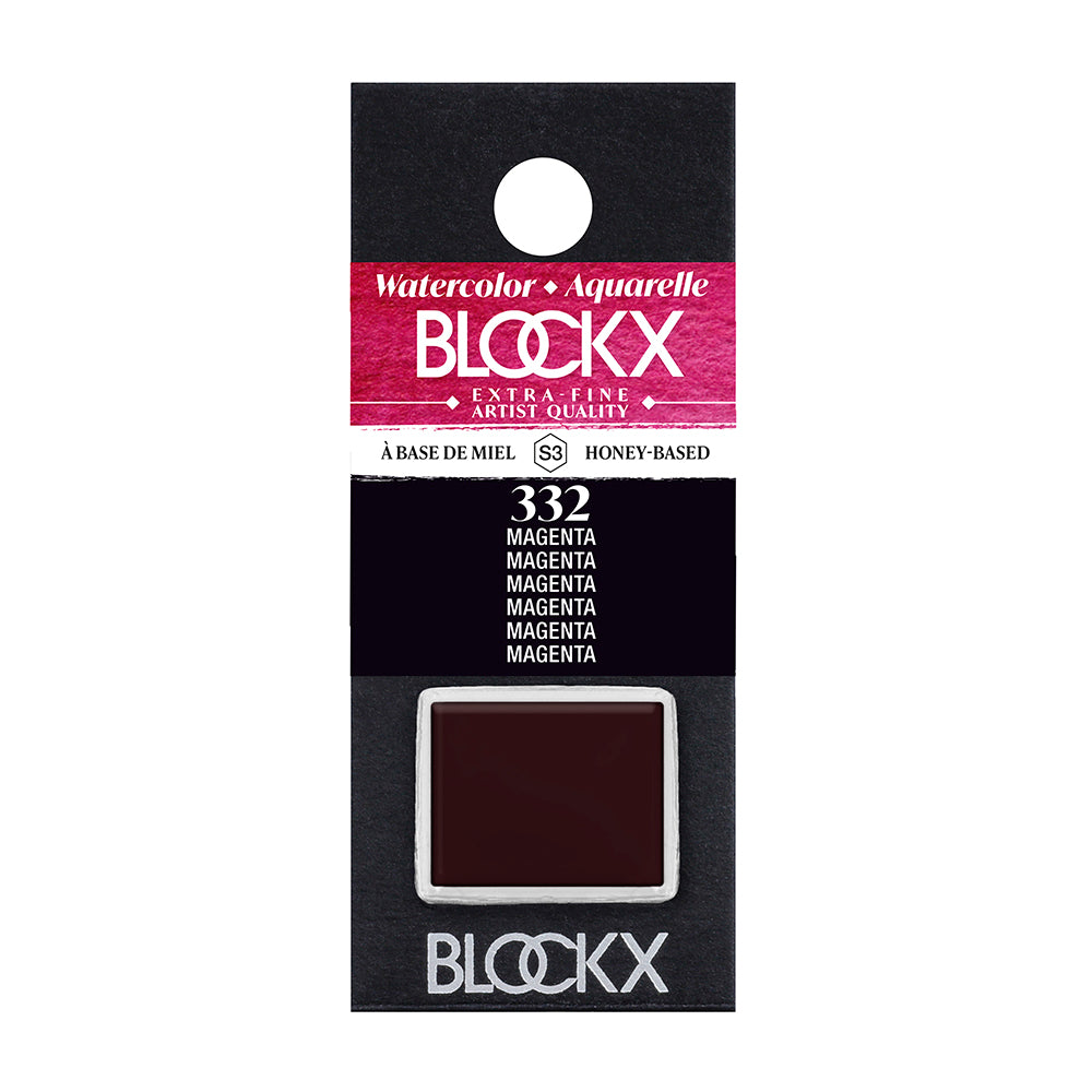 BLOCKX Artists' Watercolour Half Pan 1.5ml Magenta