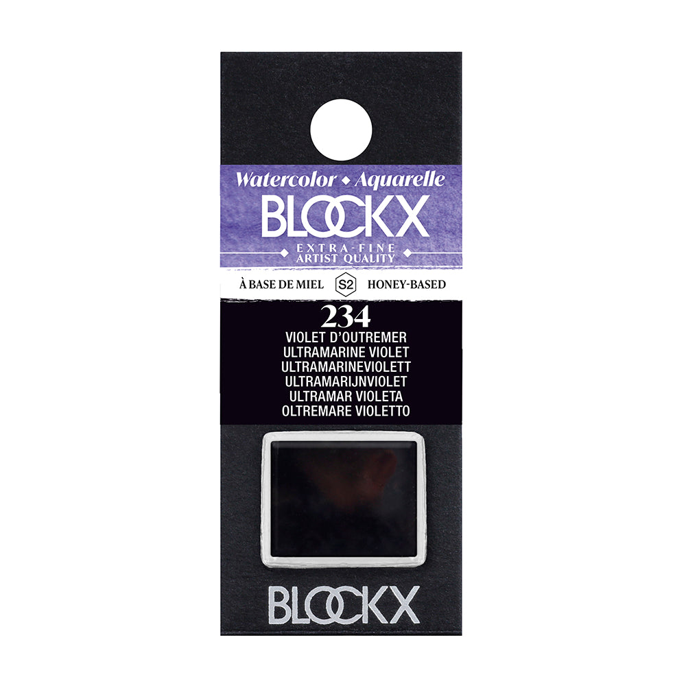 BLOCKX Artists' Watercolour Half Pan 1.5ml Ultramarine Violet