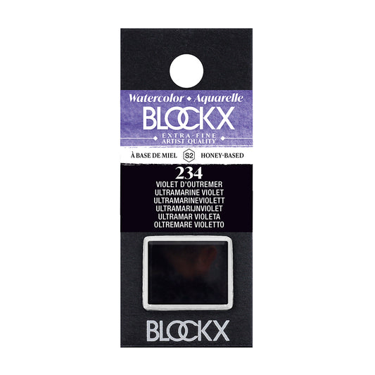 BLOCKX Artists' Watercolour Half Pan 1.5ml Ultramarine Violet