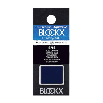 BLOCKX Artists' Watercolour Half Pan 1.5ml Cyanine Blue