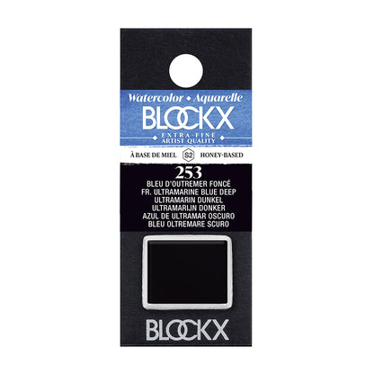 BLOCKX Artists' Watercolour Half Pan 1.5ml French Ultramarine Blue Deep