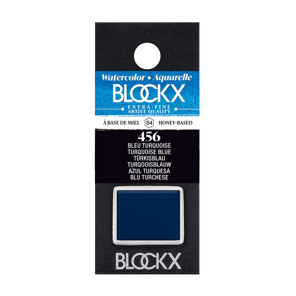 BLOCKX Artists' Watercolour Half Pan 1.5ml Turquoise Blue