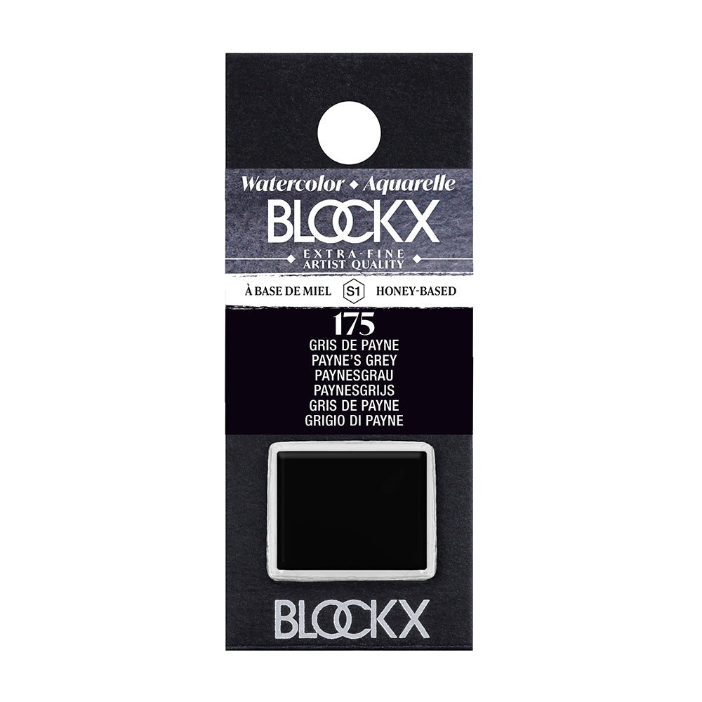 BLOCKX Artists' Watercolour Half Pan 1.5ml Payne's Grey