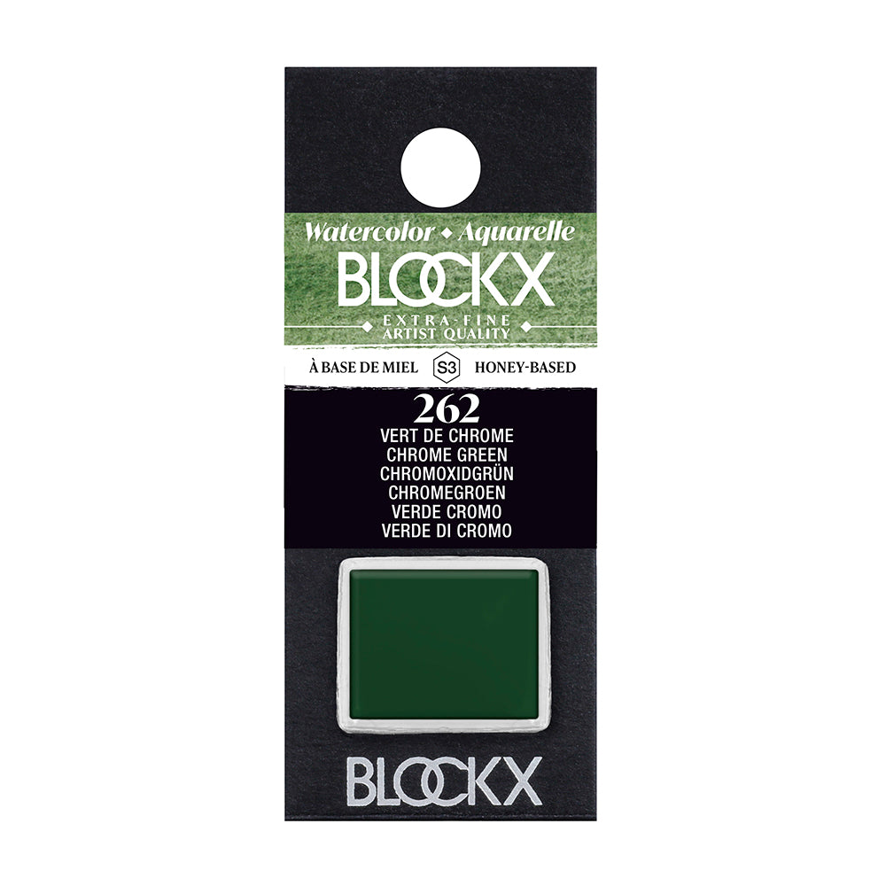 BLOCKX Artists' Watercolour Half Pan 1.5ml Chrome Green