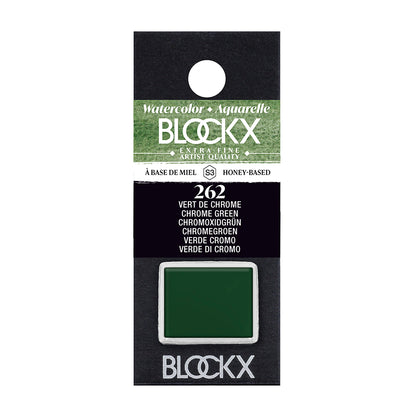 BLOCKX Artists' Watercolour Half Pan 1.5ml Chrome Green