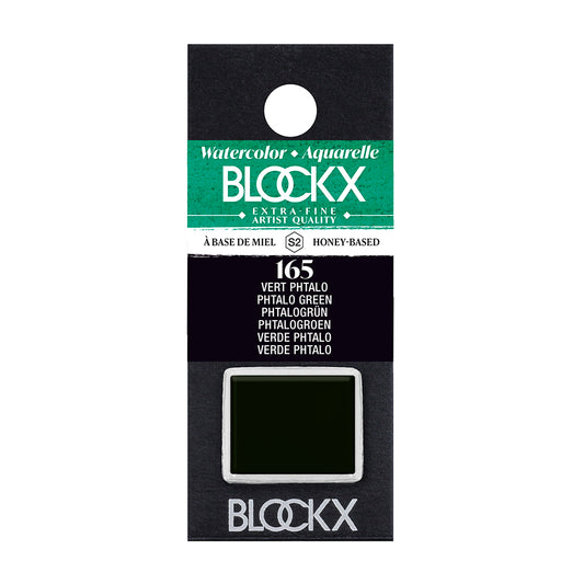 BLOCKX Artists' Watercolour Half Pan 1.5ml Phtalo Green