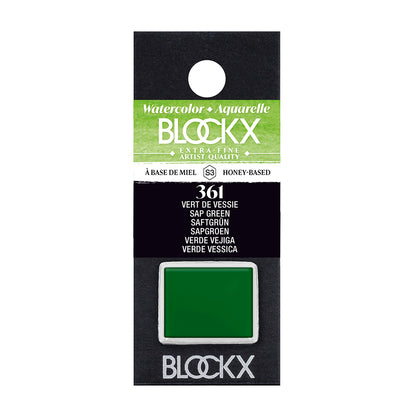 BLOCKX Artists' Watercolour Half Pan 1.5ml Sap Green