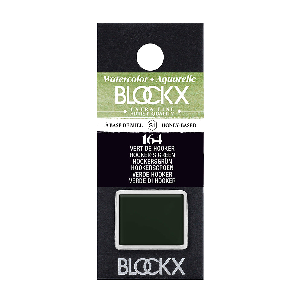 BLOCKX Artists' Watercolour Half Pan 1.5ml Hooker's Green