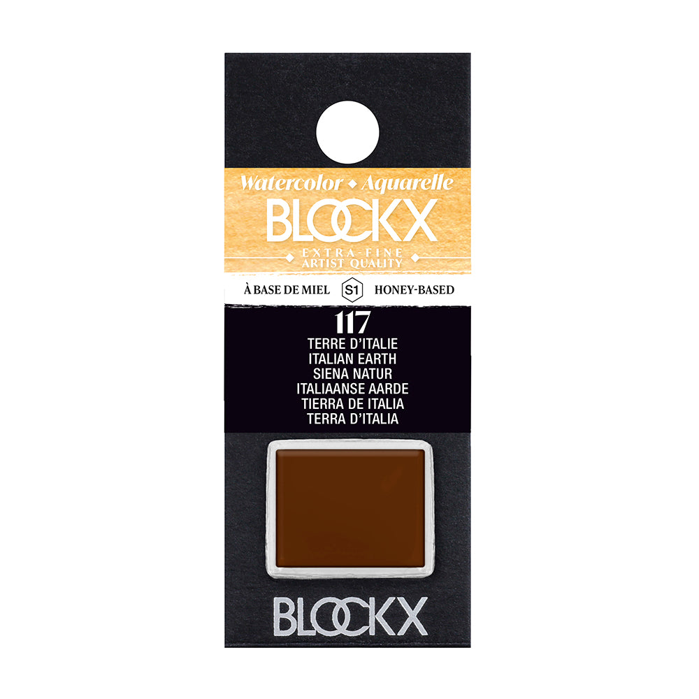 BLOCKX Artists' Watercolour Half Pan 1.5ml Italian Earth