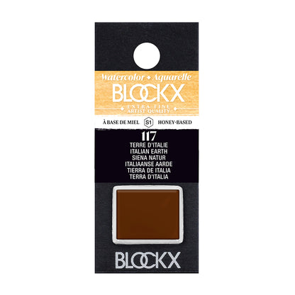 BLOCKX Artists' Watercolour Half Pan 1.5ml Italian Earth