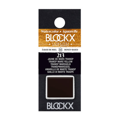 BLOCKX Artists' Watercolour Half Pan 1.5ml Transp. Mars Yellow