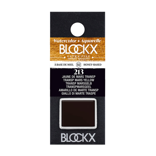 BLOCKX Artists' Watercolour Half Pan 1.5ml Transp. Mars Yellow