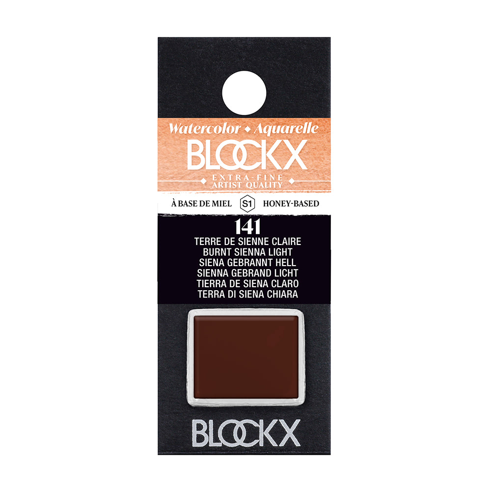 BLOCKX Artists' Watercolour Half Pan 1.5ml Burnt Sienna Light