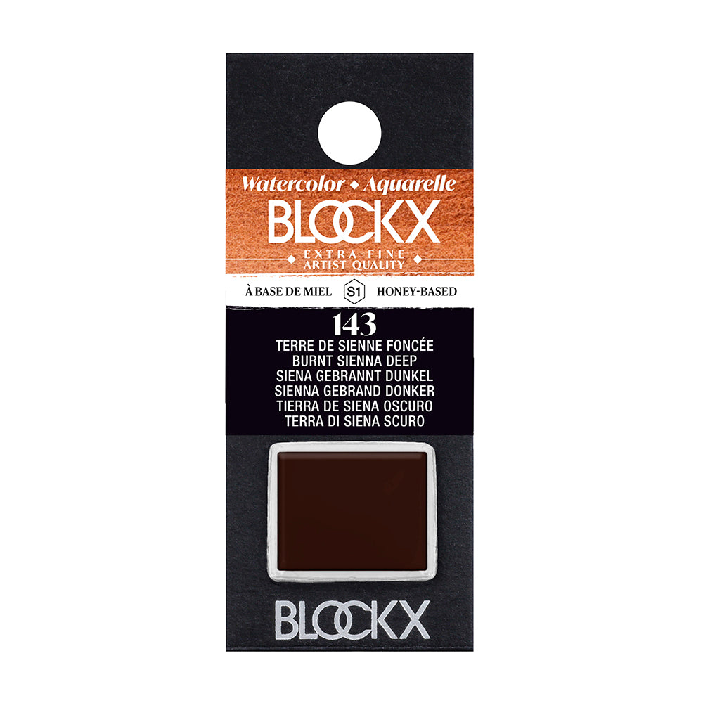 BLOCKX Artists' Watercolour Half Pan 1.5ml Burnt Sienna Deep