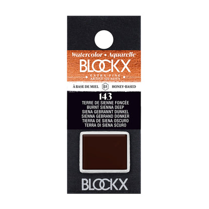 BLOCKX Artists' Watercolour Half Pan 1.5ml Burnt Sienna Deep