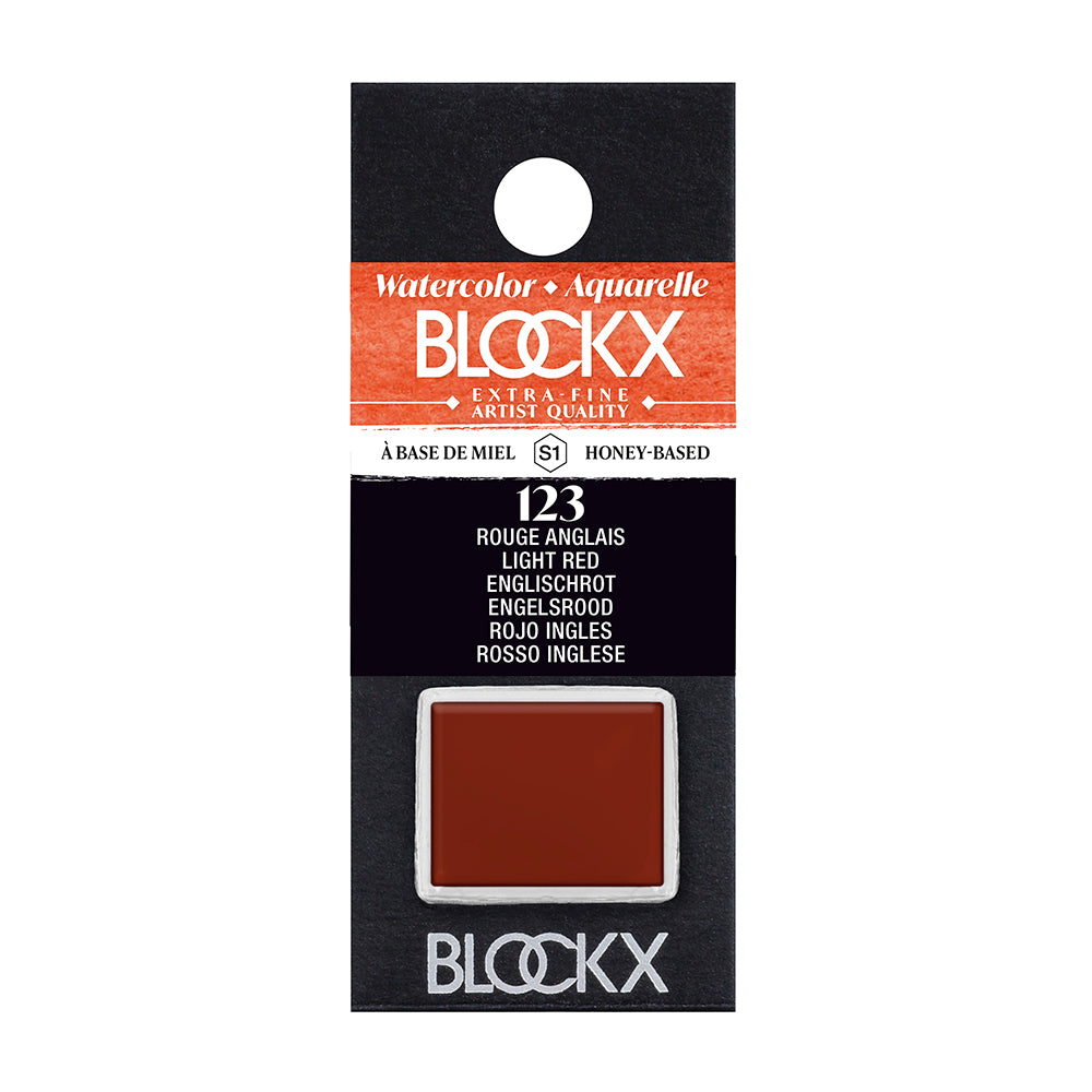 BLOCKX Artists' Watercolour Half Pan 1.5ml Light Red