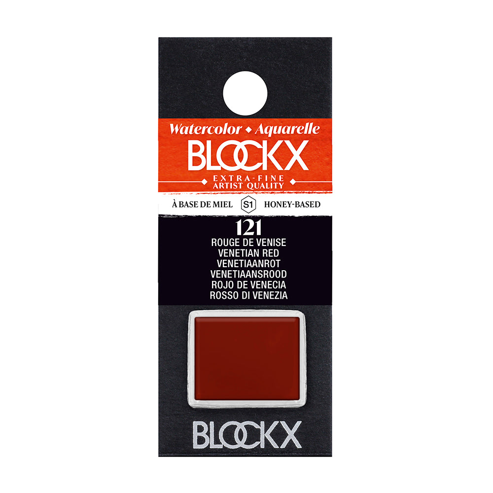 BLOCKX Artists' Watercolour Half Pan 1.5ml Venetian Red