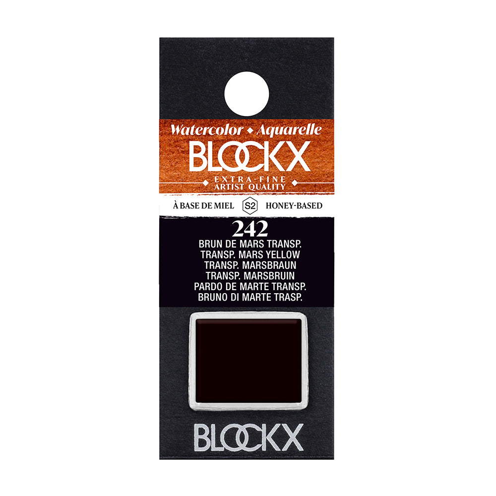 BLOCKX Artists' Watercolour Half Pan 1.5ml Transp. Mars Brown