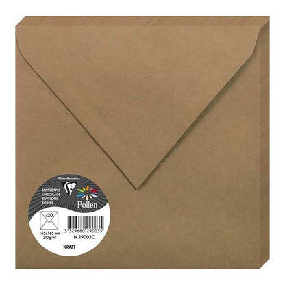 POLLEN Kraft Envelopes 120g 165x165mm 20s