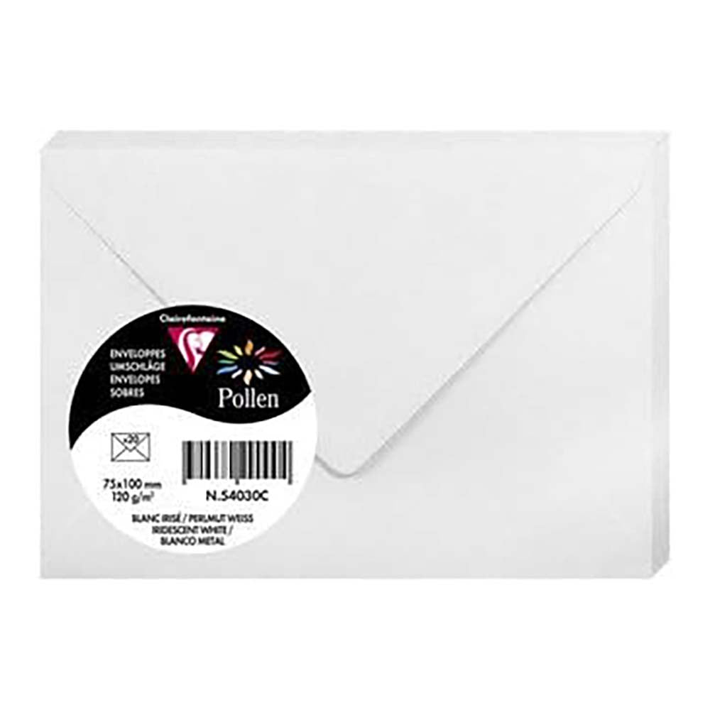 POLLEN Iridescent Envelopes 120g 75x100mm White 20s