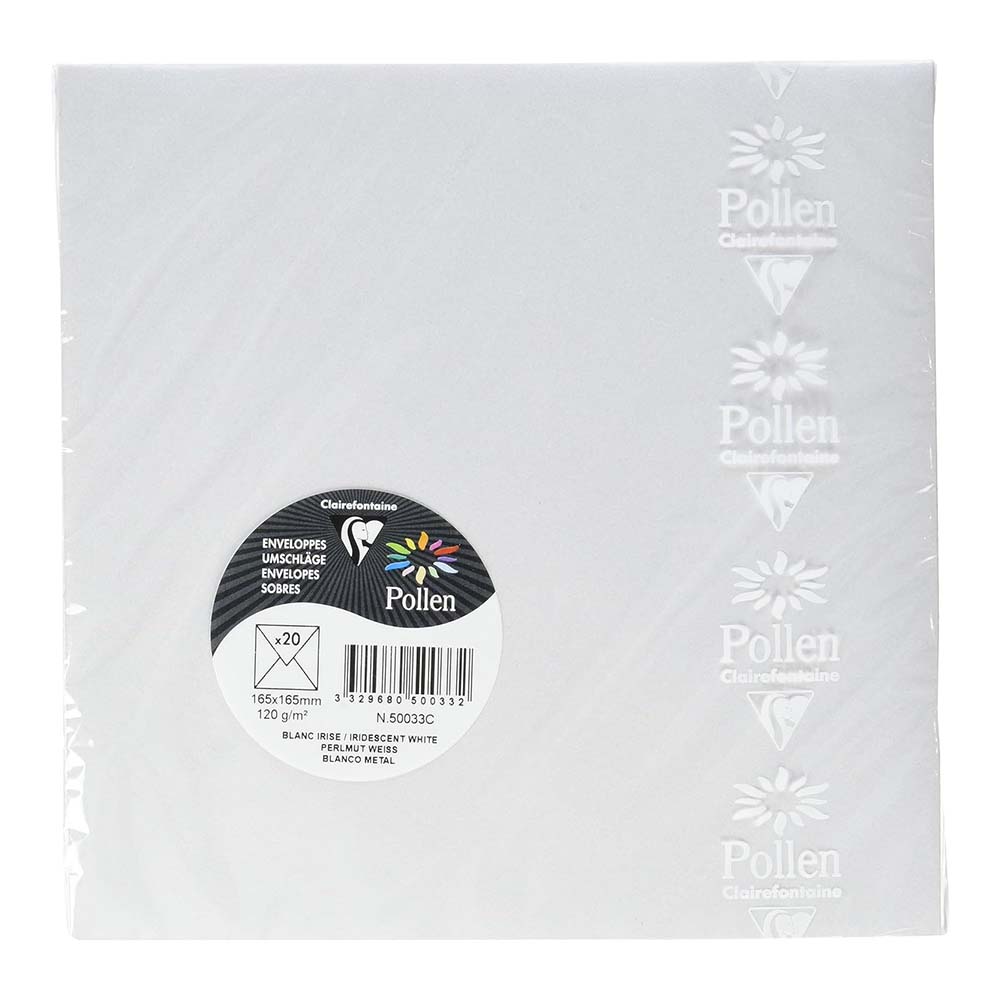 POLLEN Iridescent Envelopes 120g 165x165mm White 20s