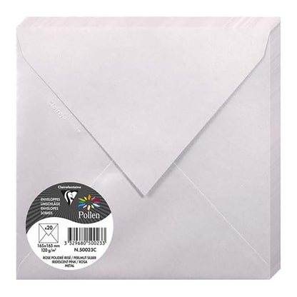 POLLEN Iridescent Envelopes 120g 165x165mm Pink 20s