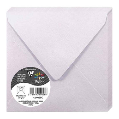 POLLEN Iridescent Envelopes 120g 140x140mm Pink 20s