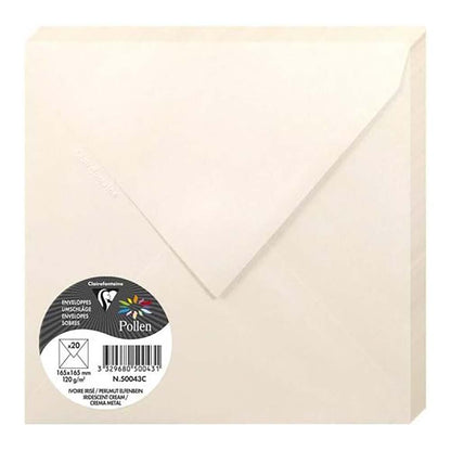 POLLEN Iridescent Envelopes 120g 165x165mm Cream 20s