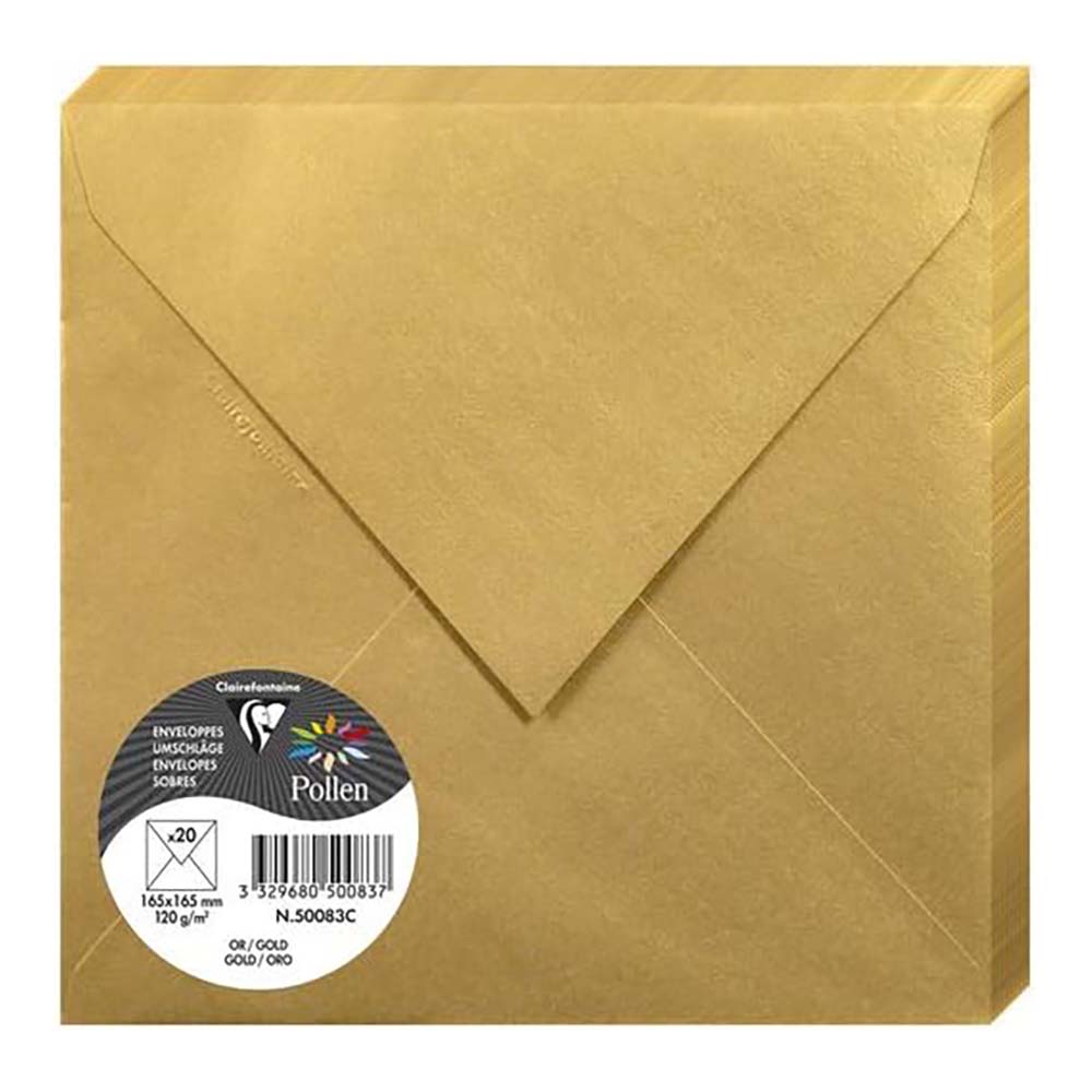 POLLEN Iridescent Envelopes 120g 165x165mm Gold 20s