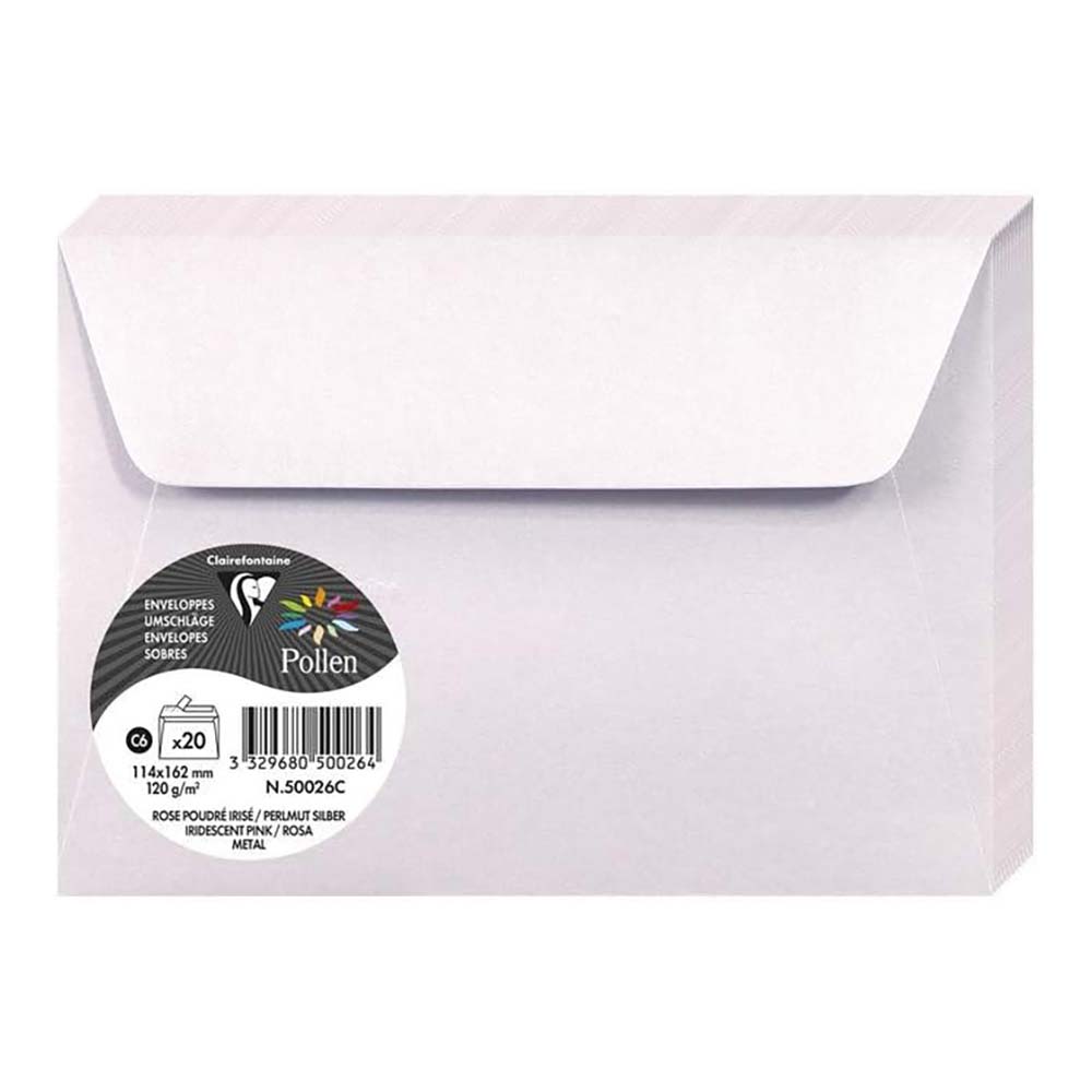 POLLEN Iridescent Envelopes 120g 114x162mm Pink 20s