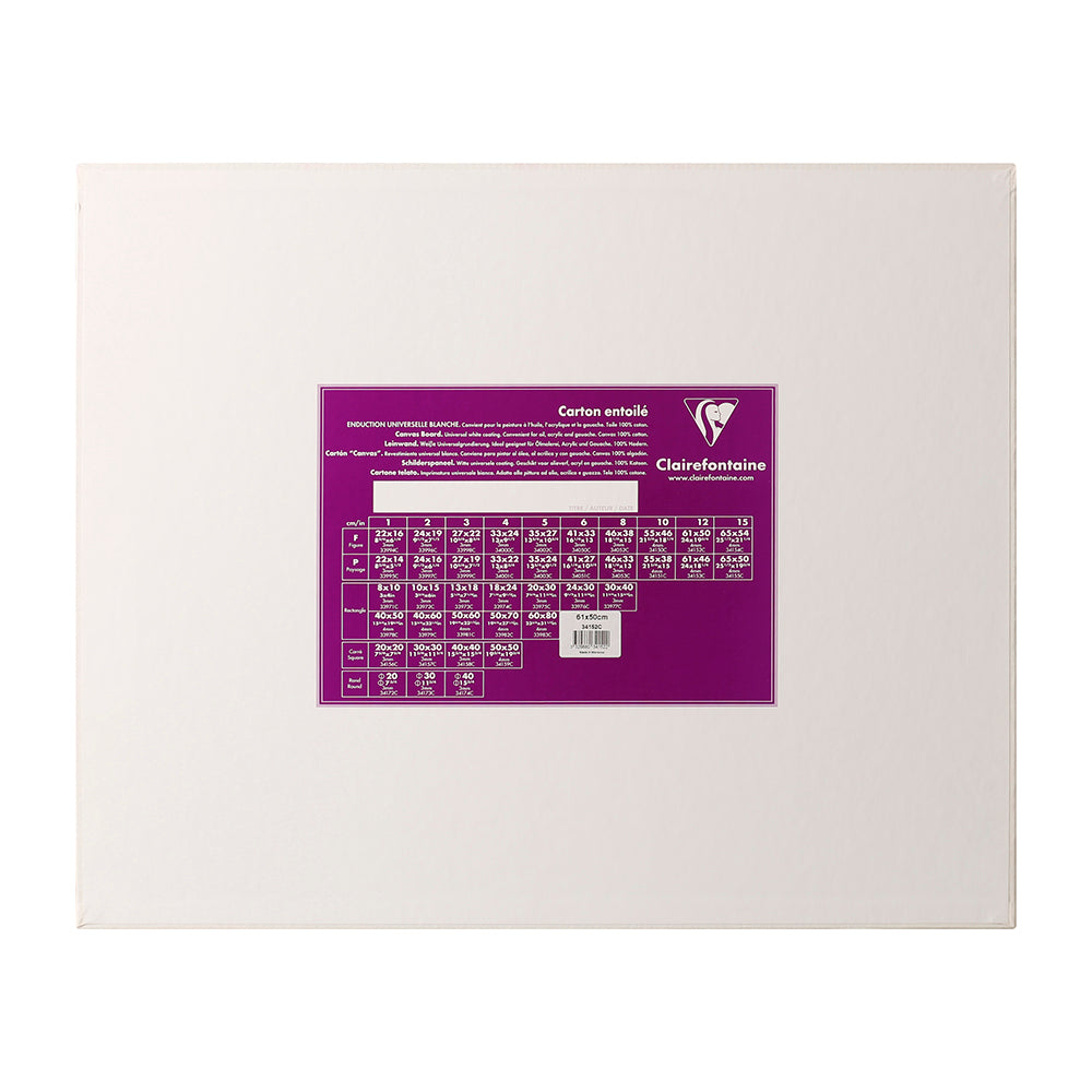 CLAIREFONTAINE Canvas Board White 4mm Portrait 61x50cm