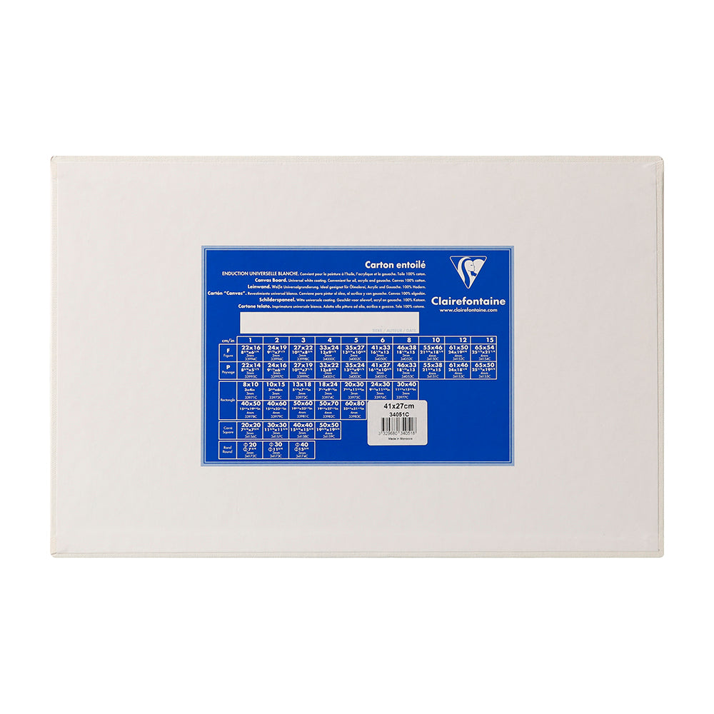 CLAIREFONTAINE Canvas Board White 3mm Landscape 41x27cm