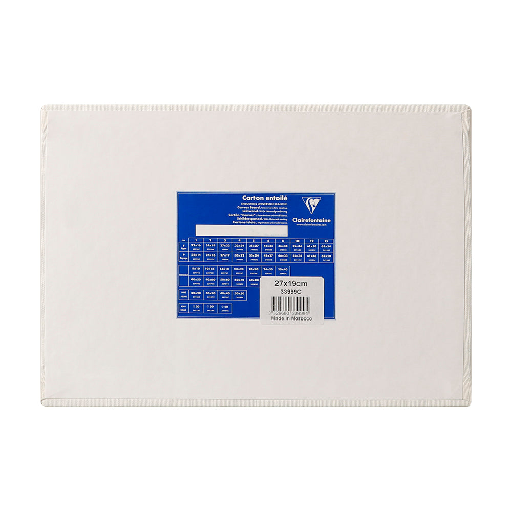 CLAIREFONTAINE Canvas Board White 3mm Landscape 27x19cm