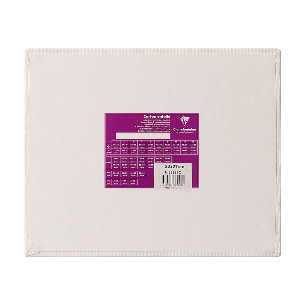 CLAIREFONTAINE Canvas Board White 3mm Portrait 27x22cm